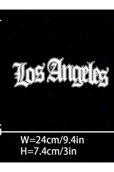 21JNRY 1/2 Piece Los Angeles Iron-On Patch, White PVC Heat Transfer Sticker S...
