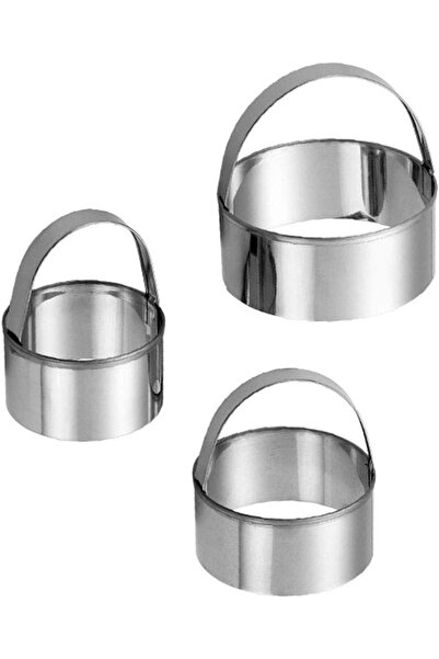 STARSTAR Household round stainless steel cookie cutter set (3 pieces, flat-to...