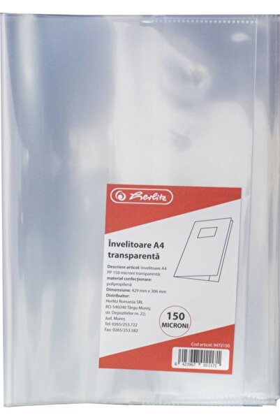 Herlitz Coperta A4 150 microni transparenta 25 buc/set