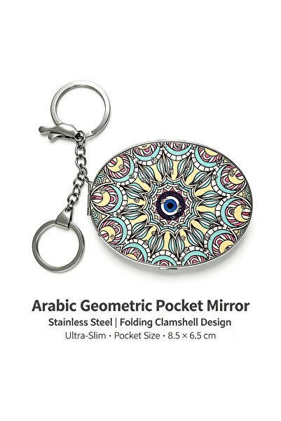 NUJET 1 random Middle East exotic oval keychain folding double-sided makeup m...