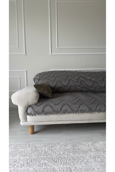 DİLETTO Home Bohemian Wavy Tassel Pompom Sofa Cover 190X220 cm Sofa Bed Sofa ...