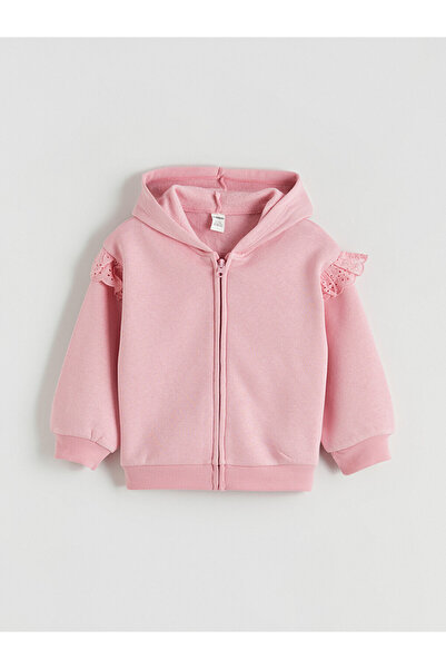 LC Waikiki Ruffled Girls' Zippered Sweatshirt