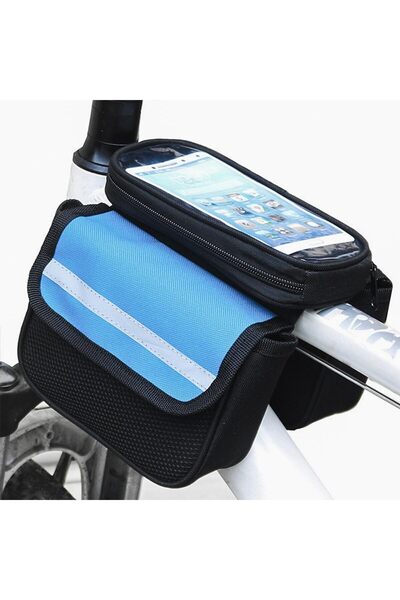 STARSTAR Bicycle frame bag with phone holder, waterproof front tube storage b...