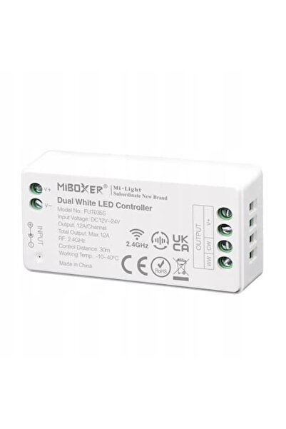 Miboxer Controler LED FUT035S 12A, 2.4GHz, alb dual, IP20
