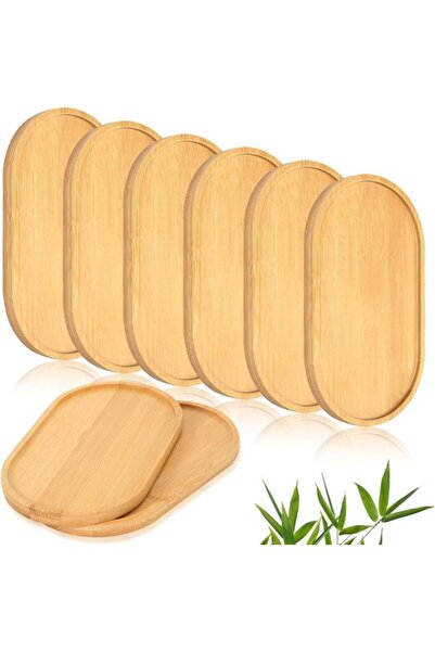 STARSTAR A set of 8 oval wooden trays, perfect for use as trays, coasters, an...