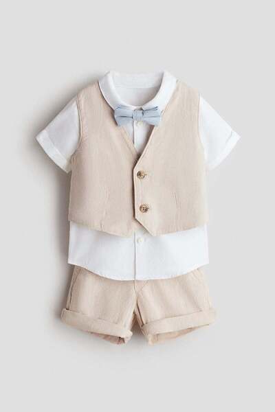 H&M 4-piece linen-blend dressy set