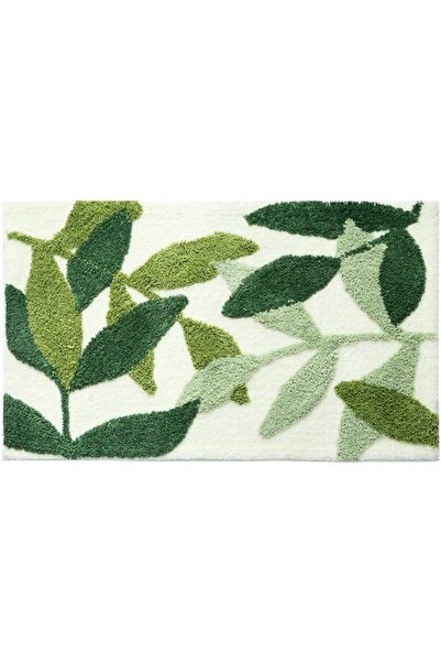STARSTAR Anti-slip bathroom mat, 60x40 cm, Absorbent mat, Green, white, Polye...