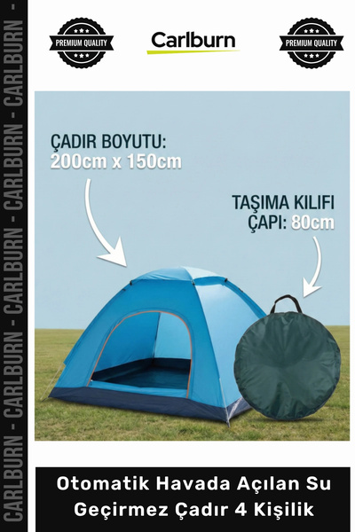 Carlburn Özel Üretim Kamp Katlanabilir Anti UV Otomatik Havada Açılan Su Geçi...