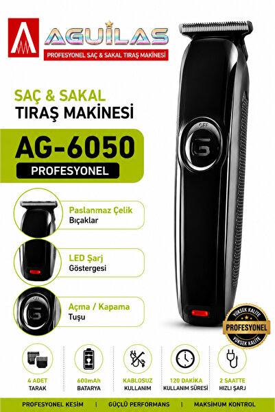 AGUILAS ag-6050 Şarjlı Saç Sakal Ense Çizim Vücut Tıraş Kadınlar İçin Lazer Ö...