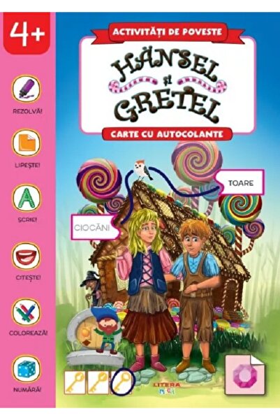 Litera Hansel si Gretel. Carte cu autocolante