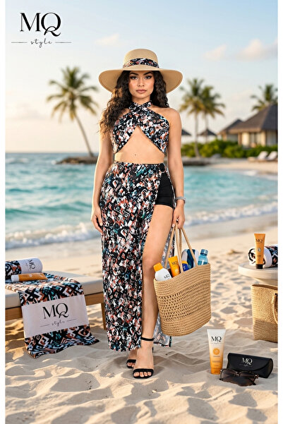 MQ Women's Summer Beach Set Two-Piece Fringed Style Narrow - This Set Is Spec...