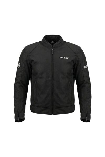 Prosev Dacron Motosiklet Montu Yazlık Fileli Dayanıklı File Motorcu Mont Black
