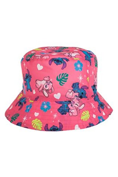 BAMI NETWORK Palarie copii bucket roz fluo model Lilo Stitch
