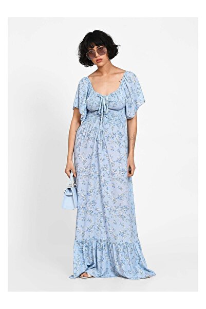 SimpleFind Rochie maxi cu imprimeu floral Albastru