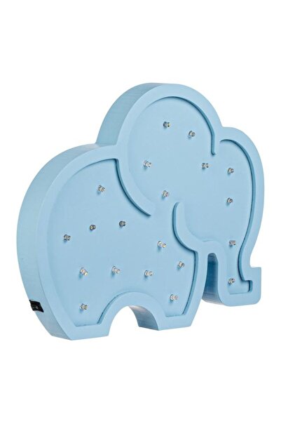BAMI NETWORK Lampa decorativa elefant bleu din lemn cu LED pentru copii