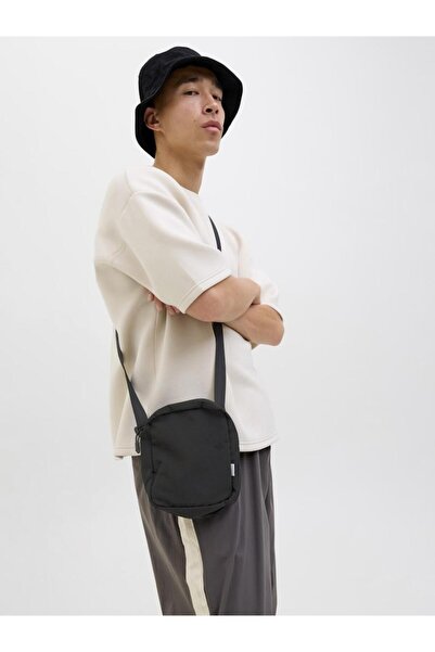 Jack & Jones Τσάντα ώμου/χιαστί ανδρική "Everett Sling bag" μαύρη - Μαύρο one...