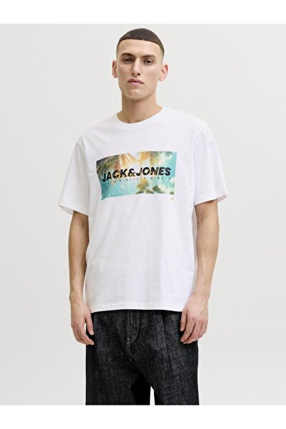 Jack & Jones Μπλούζα κοντομάνικη ανδρική "Diana tee" λευκή