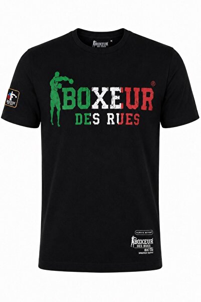 Boxeur Des Rues Tricou bărbătesc Slim-Fit Boxeur des Rues, Negru, Logo Tricol...