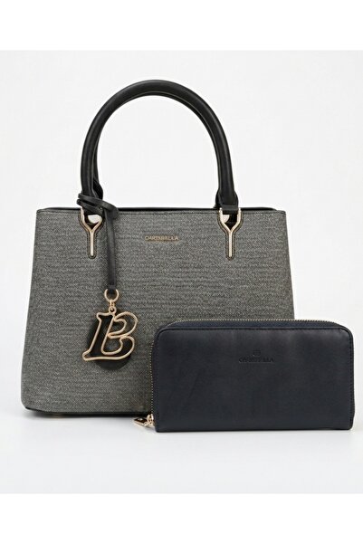 Chrisbella Handbag with Purse Color Black