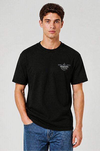 Good For Nothing Men Crew Neck Short Sleeve Graphic Print T-Shirt, Wash Black
