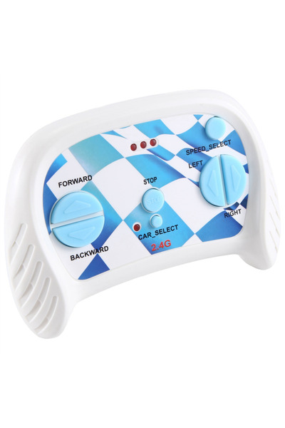 STARSTAR Children's electric toy car with 2.4GHz Bluetooth remote control, blue.