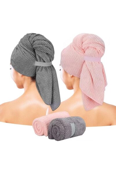 STARSTAR 2-Pack Microfiber Hair Drying Towel-Absorbent Quick-Dry Headband-100...