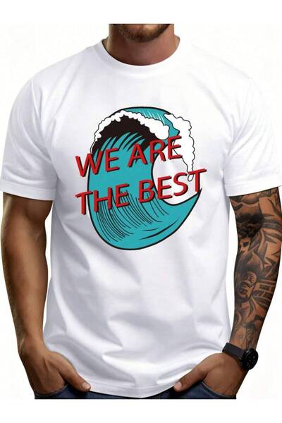 LİNA06 Men's% Cotton Retro Wave-Shirt - Breathable Soft Lightweight Short Sle...