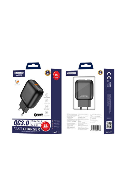 JELLICO Încărcător C32 18W 1x USB QC3.0 pentru Apple iPhone cu cablu Lightnin...
