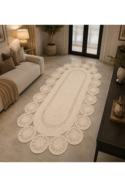 ZEMİRA TEKSTİL Hasır Jüt Görünümlü Kilim,Koridor,Antre Ve Salon Halısı Yolluk