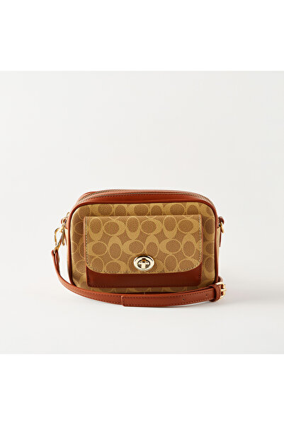 SASHA Printed Crossbody Bag with Zip Closure and Twist Clasp