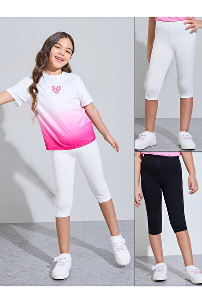 Styli Girls Pack of 2 - Cotton Blend Capri Leggings