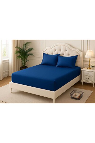 By Rozane Lenjerie de pat finet albastru regal 150x200 set 3 piese albastru r...