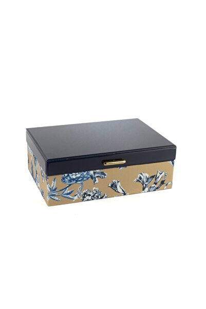 Mikasa Moor Navy Blue Floral Fabric Box 30X23X11Cm