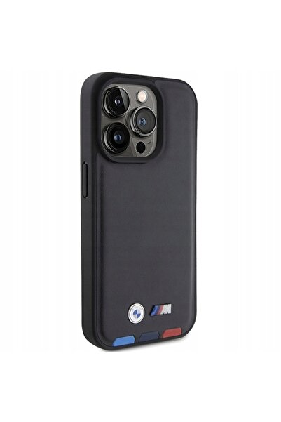 NO BRAND BMW BMHCP15L22PTDK iPhone 15 Pro 6.1 " negru Piele Stamp Trico