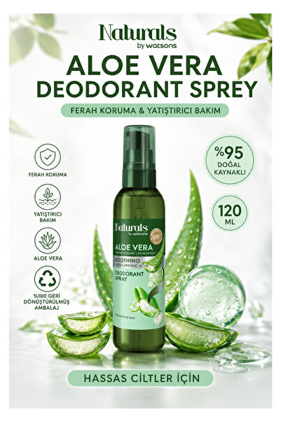Naturals By Watsons Yatıştırıcı & Hassas Koruma: Aloe Vera Deodorant Sprey 12...