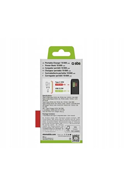 NO BRAND Baterie externă 20000mAh USB-A USB-C cu afișaj, cablu USB-C încorpor...