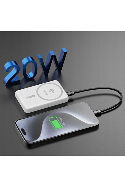 DUDAO Baterie externă magnetică de 5000mAh cu încărcare prin inducție MagSafe...