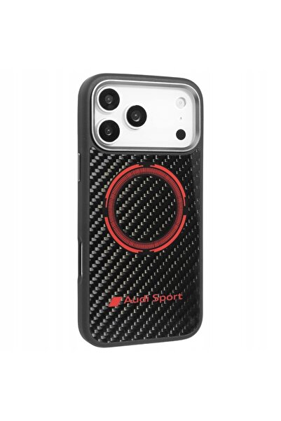 Audi Husă RSQ Fibră de Carbon Sport Red Circle MagSafe pentru iPhone 17 Pro M...