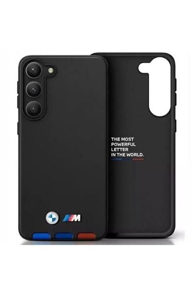 BMW Husă BMHCSA5422PTDK pentru Galaxy A54, negru, din piele, cu imprimeu tric...