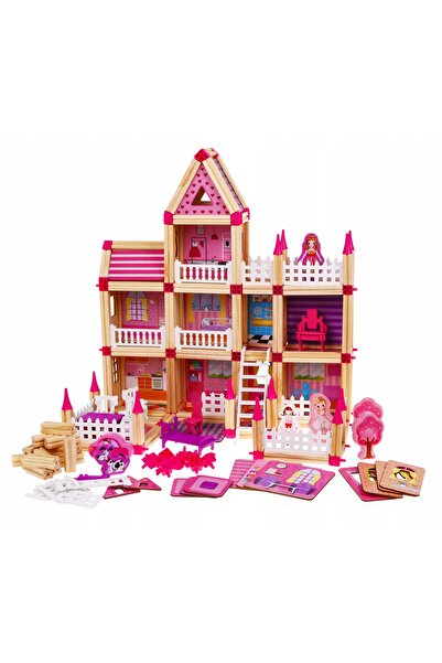 Ramiz Set de cuburi din lemn CASTEL DE PRINȚESĂ + echipament