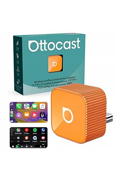 Ottocast Adaptor Wireless Mini Cube CarPlay / Android Auto Portocaliu
