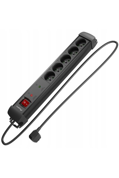 Lanberg Prelungitor sp1-05e-0500-bk 5m 5x230V cu protecție la supratensiune