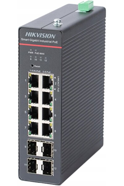 Hikvision SWITCH INDUSTRIAL POE DS-3T1512HP-SI-8P4FKIT(75W) 8 PORTURI SFP