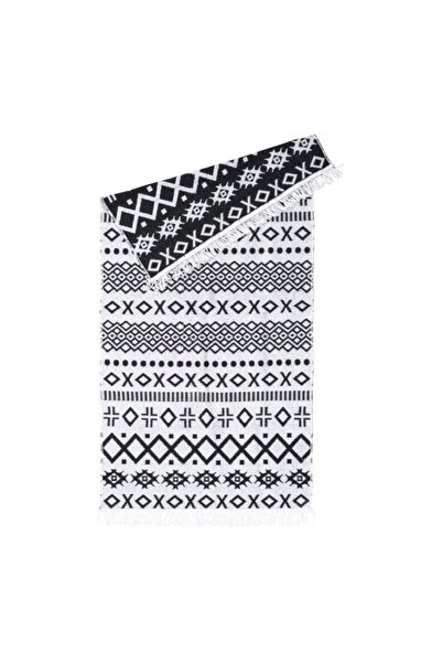 NO BRAND Covor Kilim Boho Gri modern cu franjuri 80x150cm