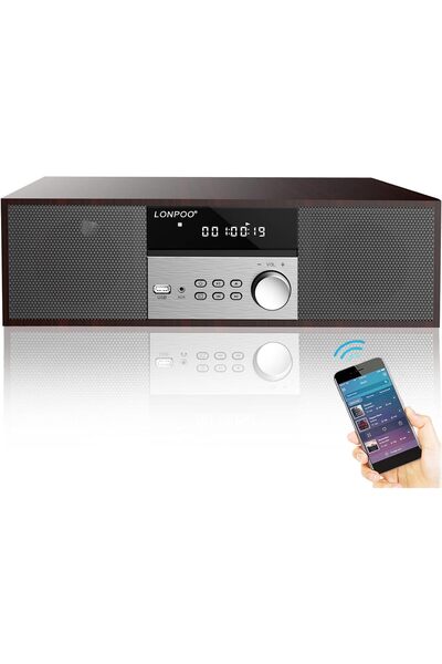 NO BRAND LONPOO LP-816 Player CD stereo compact HiFi BT FM USB AUX 40W Ż829