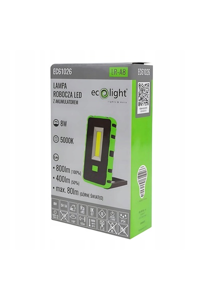 ecolight LAMPĂ DE ATELIER, LANTERNĂ DE LUCRU PORTABILĂ CU BATERIE REÎNCĂRCABI...