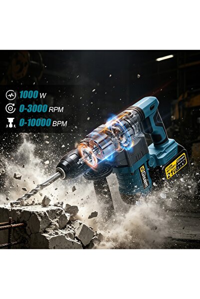 NO BRAND Perforator fără perii SDS-PLUS cu 2 baterii 8J