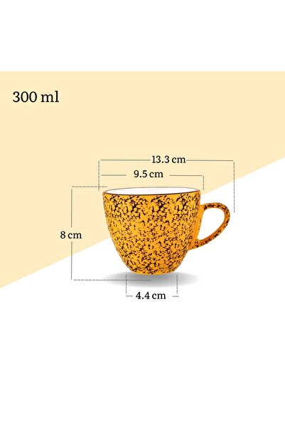 NO BRAND Ceașcă pentru ceai cafea porțelan galben 300 ml Wilmax 6 bucăți