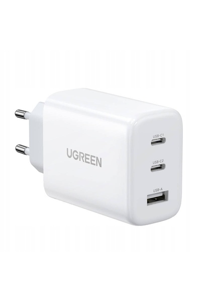 NO BRAND UGREEN CD275 2x USB-C 1x USB 65W Alb Adaptor de alimentare