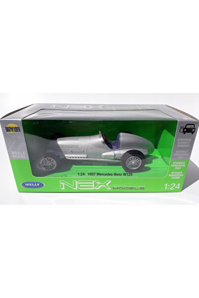 WELLY MERCEDES-BENZ W125 1937 METAL RESORAK 1:42 ARGINTIU MAȘINĂ MODEL DIN METAL